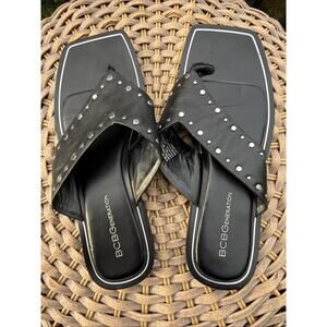 BCBG Generation Sandals With Silver Grommet Size 8.5 US 39 EU Flip flop Slide